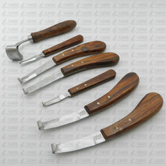 Hoof Knife Set of 7 - Wide Blade, Narrow Blade, Oval Sheep & Full Double Edge