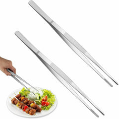 2pcs Tongs kitchen Cooking Stainless Steel Food Tweezers 12 Inch Fine decorating