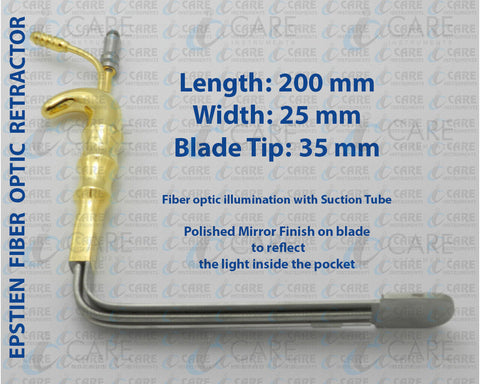 Epstien Breast Retractor Fiber Optic Width 25 mm, Working Length 20 cm, Tip:35mm