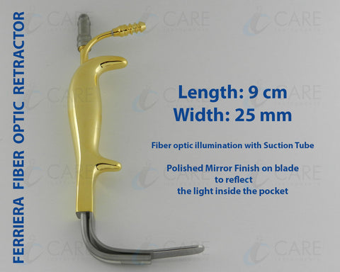 Ferriera Breast Retractor Fiber Optic Width 25 mm, Working Length 9 cm