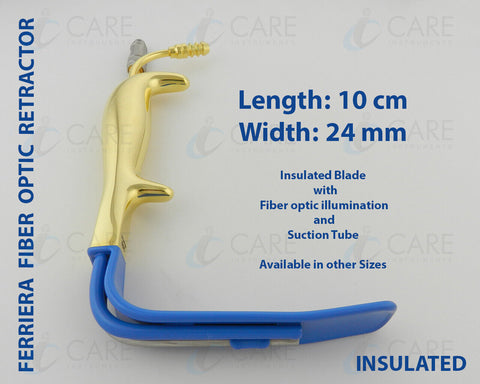 Ferriera Breast Retractor Insulated Fiber Optic Width 24mm, Working Length 10cm