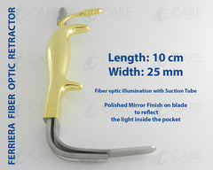 Ferriera Breast Retractor Fiber Optic Width 25 mm, Working Length 10 cm