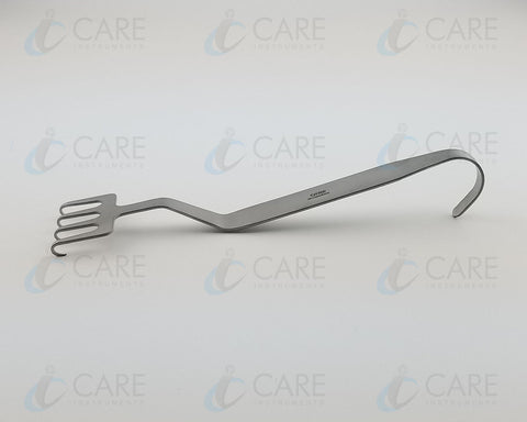 Freeman Facelift rhytidectomy Retractor 38 mm x 18 cm bent neck inline 4 Prongs