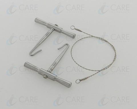 GIGLI Saw Set of 2 Handles and 1 Wire, Wire Set Neuro Surgical, Care Instruments