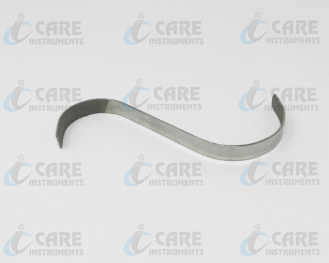 Care S Shape Retractor Serrated 18 cm x 14 mm Wide, Cannula Placement Retractor