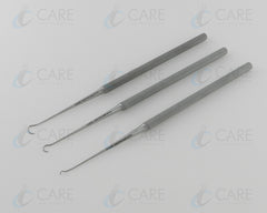 Set of 3 Kleinert-Kutz Skin Hook Single Skin Hook 16 cm, S+M+L Care Instruments