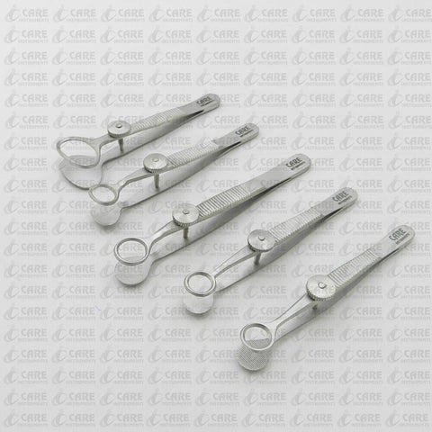 Set of 5 - Hunt Lambert Cauer Desmarres Francis Chalazion Forceps Ophthalmic