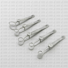 Set of 5 - Hunt Lambert Cauer Desmarres Francis Chalazion Forceps Ophthalmic