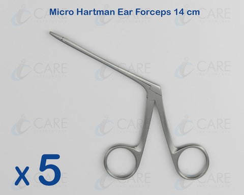 Set of 5 Pieces Micro Hartman Ear Forceps 14 cm, Care Micro Instruments