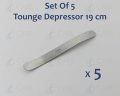 Tongue Depressor Lip Retractor Set of 5, 19 cm Care Dental Surgical Instruments